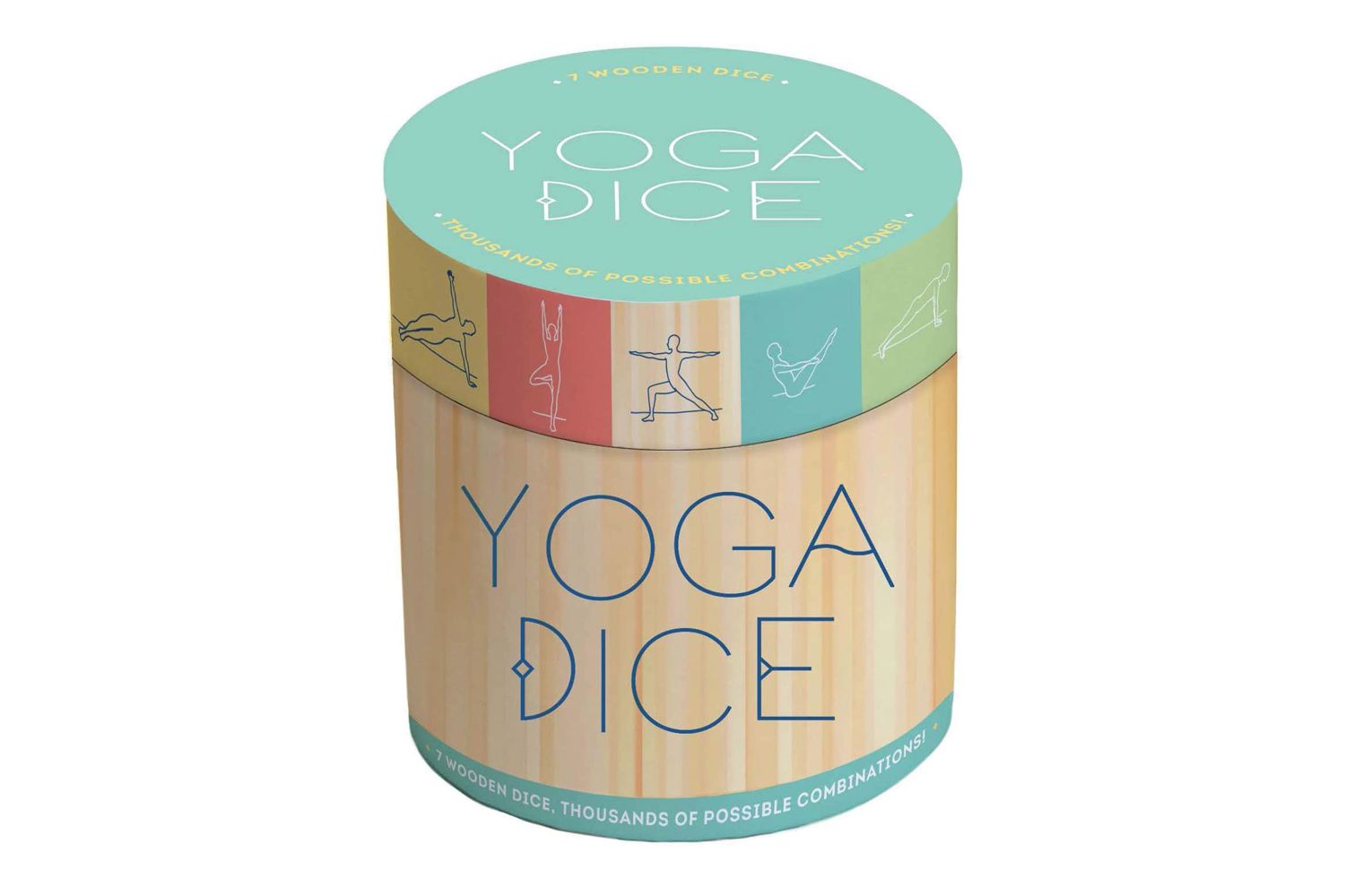 Dés de yoga : 7 dés en bois