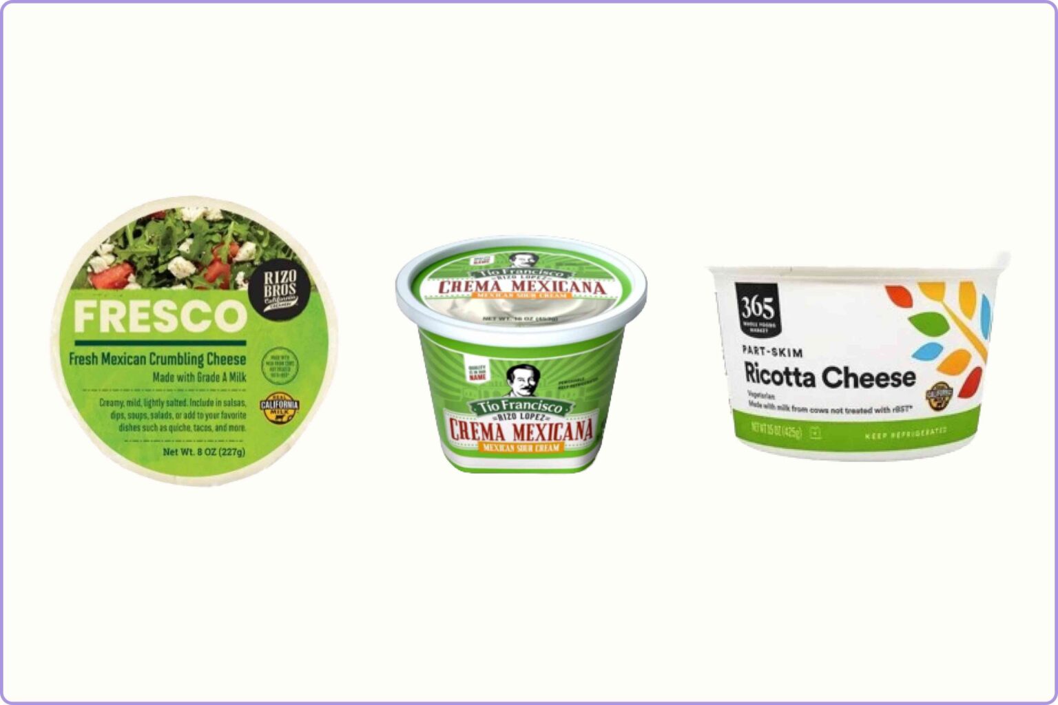 Rizo Lopez Foods Rappel de fromage, yaourt et crème sure en raison d'une épidémie de Listeria